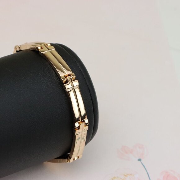 "Elegant Rose Gold Plated Zigzag Link Bracelet for Women, XPBL0869 - Picture 9 of 13